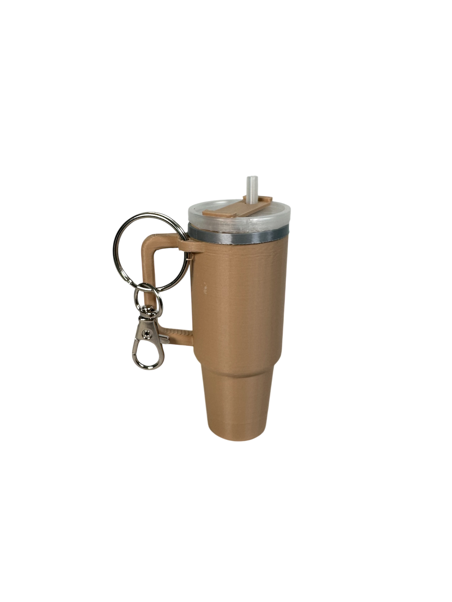 Tumbler Cup Lip Balm Holder Keychain Accessory - 3D Printed Multicolor 3 Inches Tall Portable Lip Balm Container with Keyring