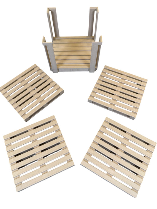 Pallet Coaster Set Made With Real Wood Fibers