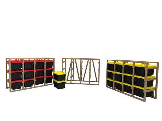 Mini Desktop Tote Wooden Rack - Holds 12 Small Totes(Totes Not Included)